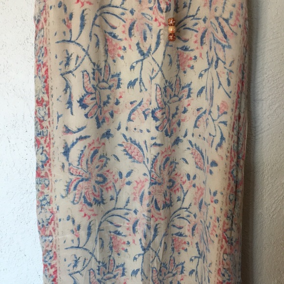 Chaser Vintage Tapestry Silk Tank Maxi Dress with Lace-Up Back Detailing - Picture 7 of 16